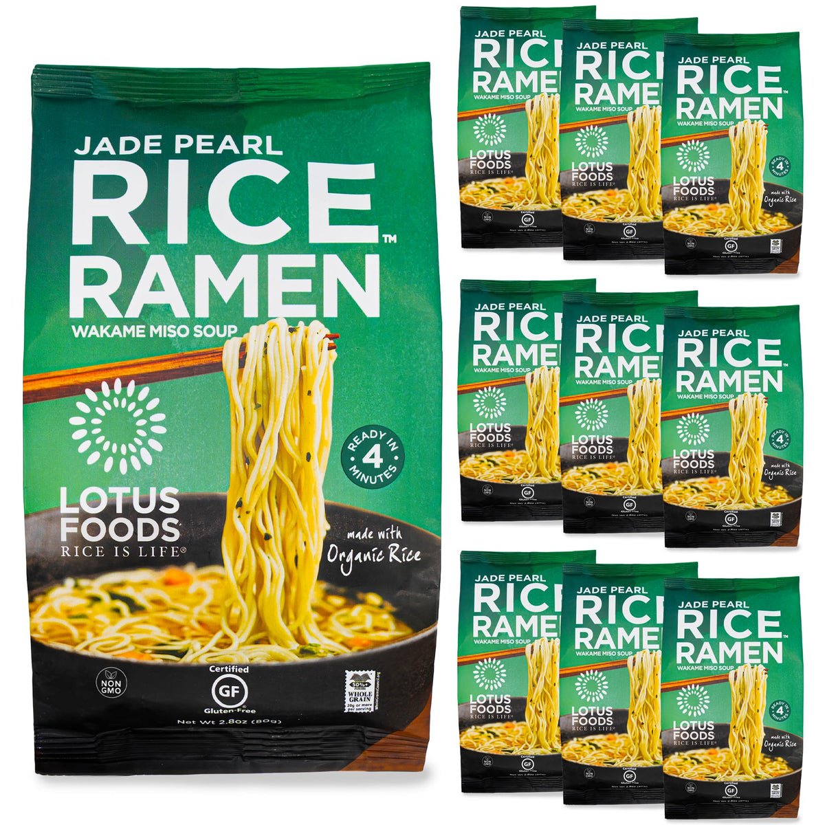 Lotus Foods Jade Pearl ramen noodles dry pack for gluten-free meals