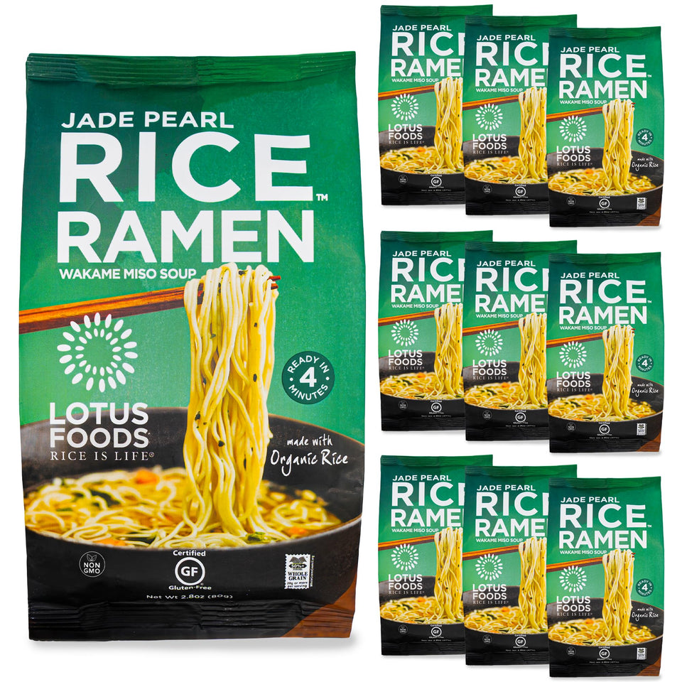 Lotus Foods Jade Pearl ramen noodles dry pack for gluten-free meals
