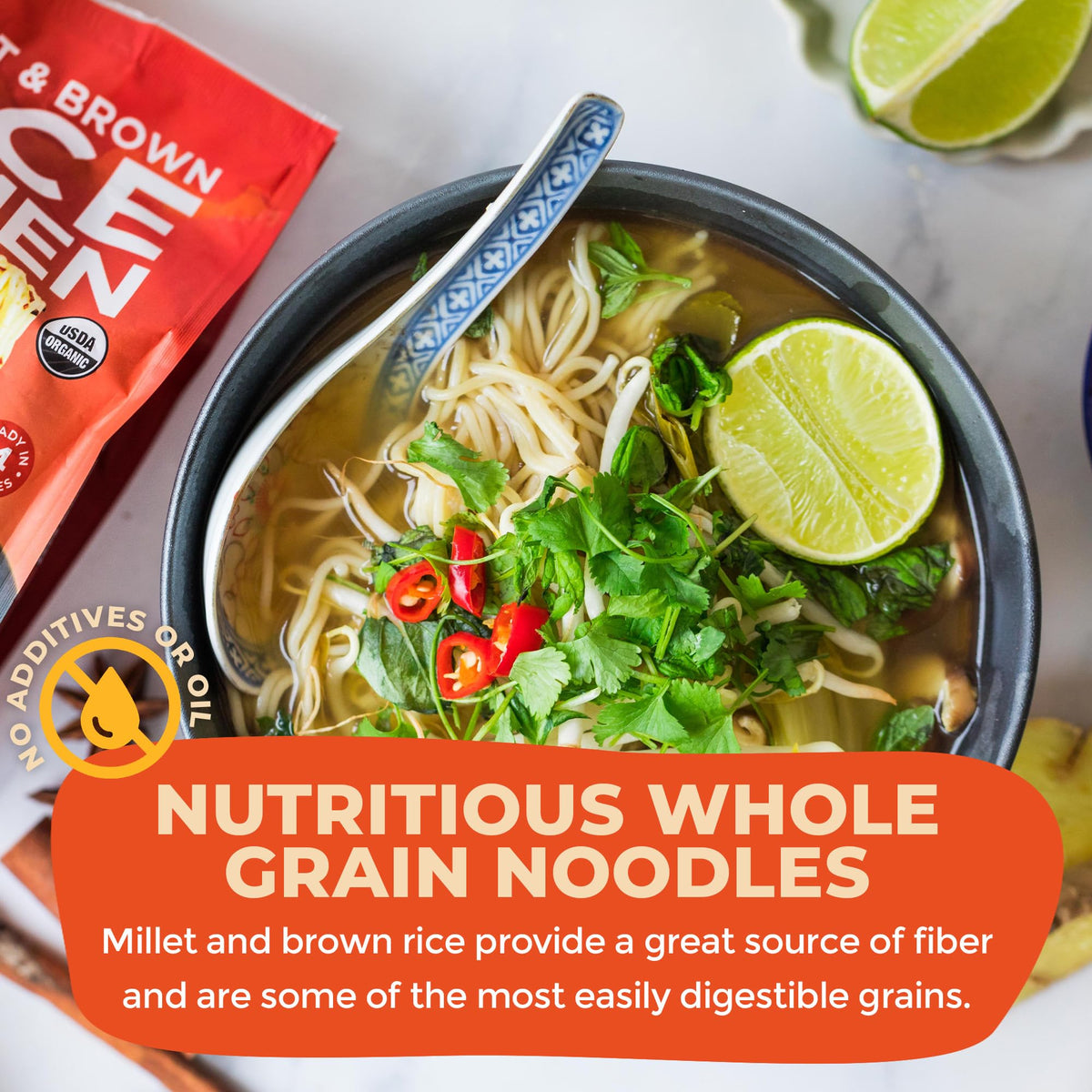 Lotus Foods millet-brown rice ramen cooking in pot, eight minutes