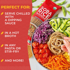 Noodles in a comforting broth ready to serve.