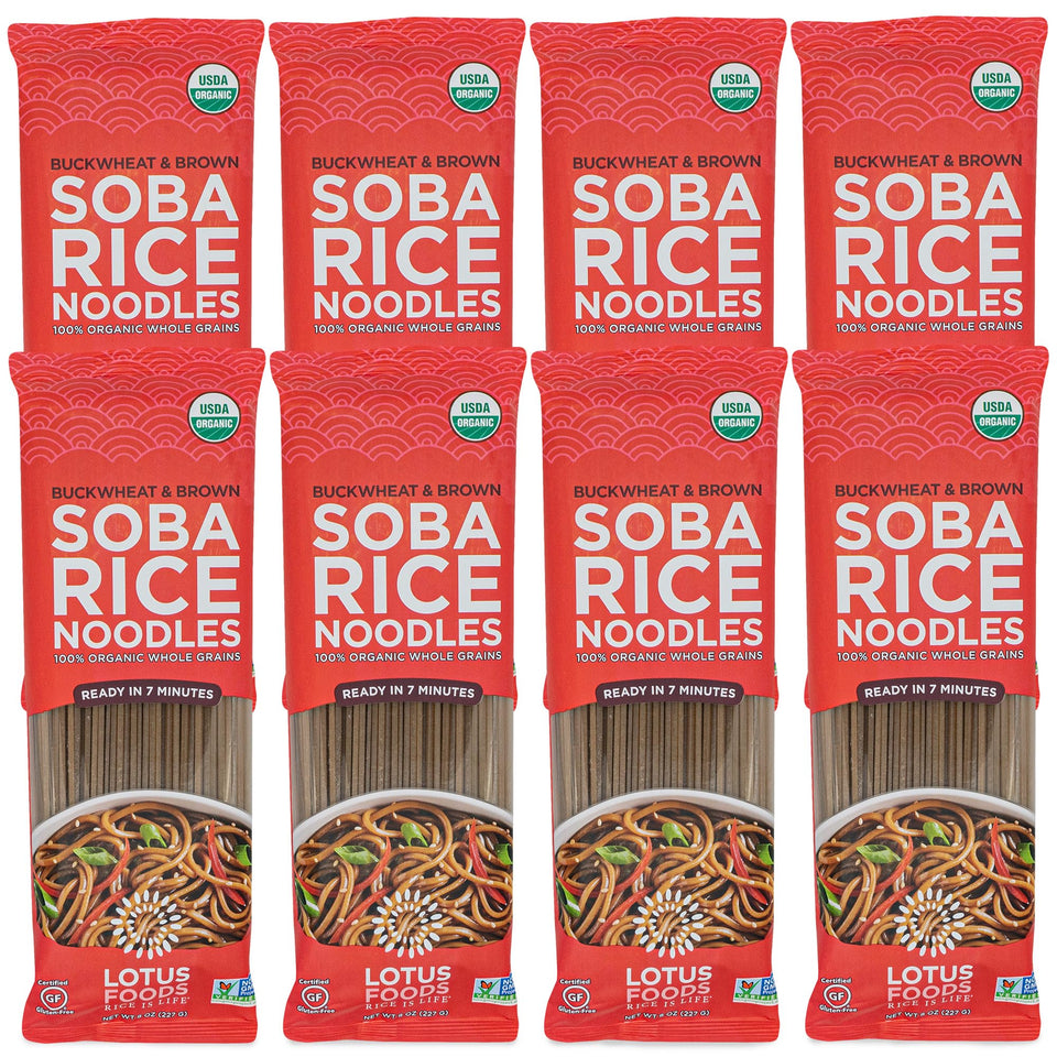 Lotus Foods Organic Soba Noodles pack for quick gluten-free meals.