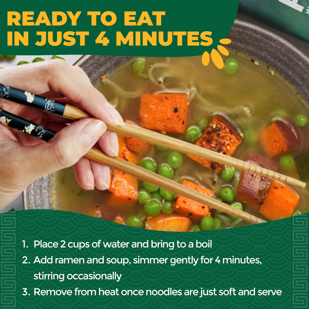 Lotus Foods Jade Pearl ramen used in a stir-fry