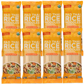Lotus Foods Traditional Pad Thai Noodles packaging front highlighting gluten-free option