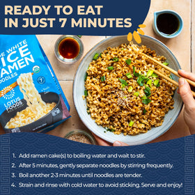 Lotus Foods noodles with fresh veggies for easy, healthy meals.