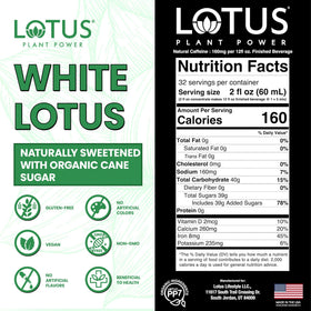 White Lotus Plant Power organic sugar base supports clean, plant-based mixing