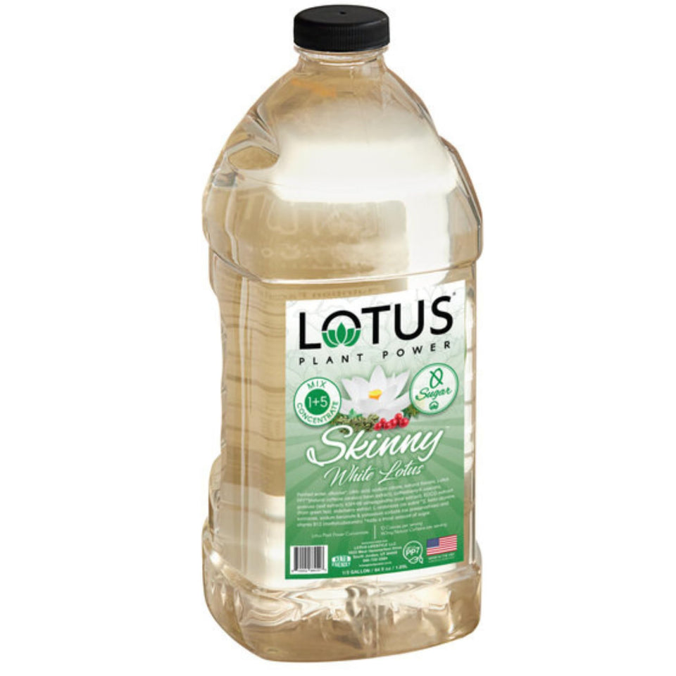 Lotus Plant Power Skinny White Lotus bottle for zero sugar energy, keto-friendly.