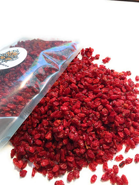 Lotus Spices Zereshk barberries in a bowl ready to flavor pilaf