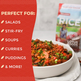 Lotus Foods Organic Red Rice cooks in about 30 minutes for weeknight dinners
