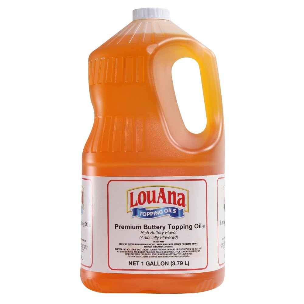 LouAna premium buttery oil pour enhances popcorn with rich, movie theater flavor.