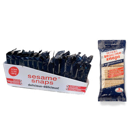 Loucks Original Sesame Snaps 16-pack box for easy sharing and on-the-go snacking.