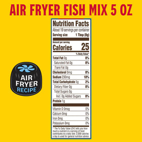 Louisiana Fish Fry air fry coating mix in oven-ready packaging, versatile crust options.