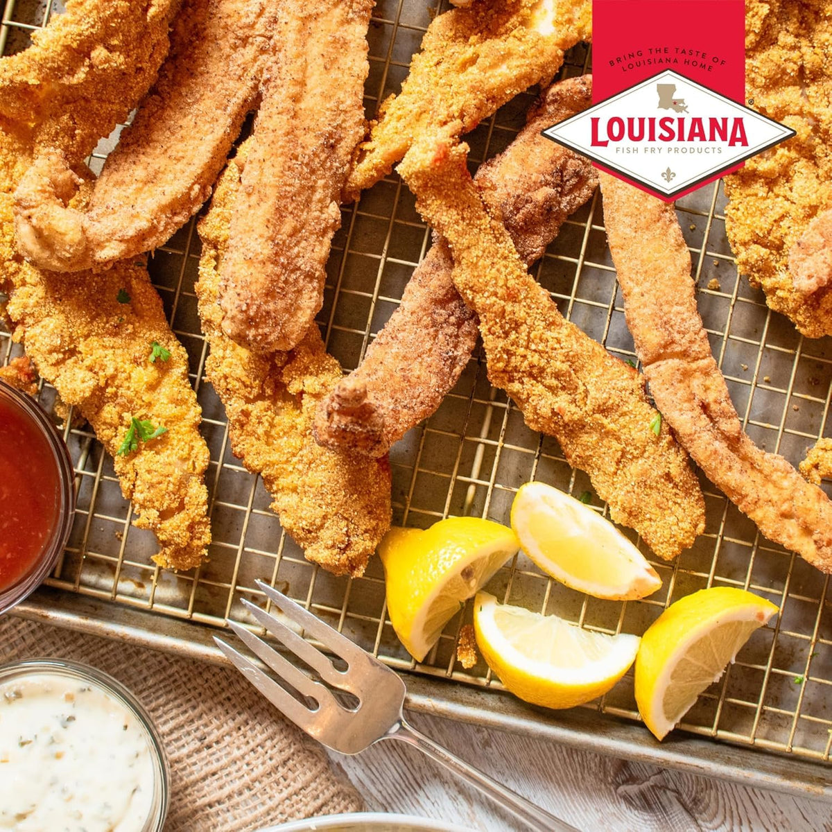 Shrimp coated and ready to fry with Louisiana Fish Fry mix