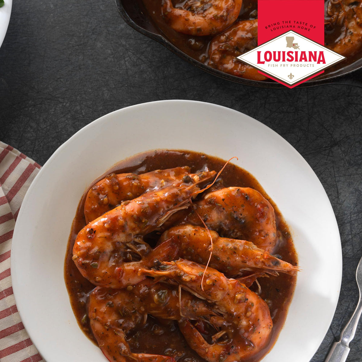 Louisiana Fish Fry BBQ Shrimp Sauce Mix chicken option plated