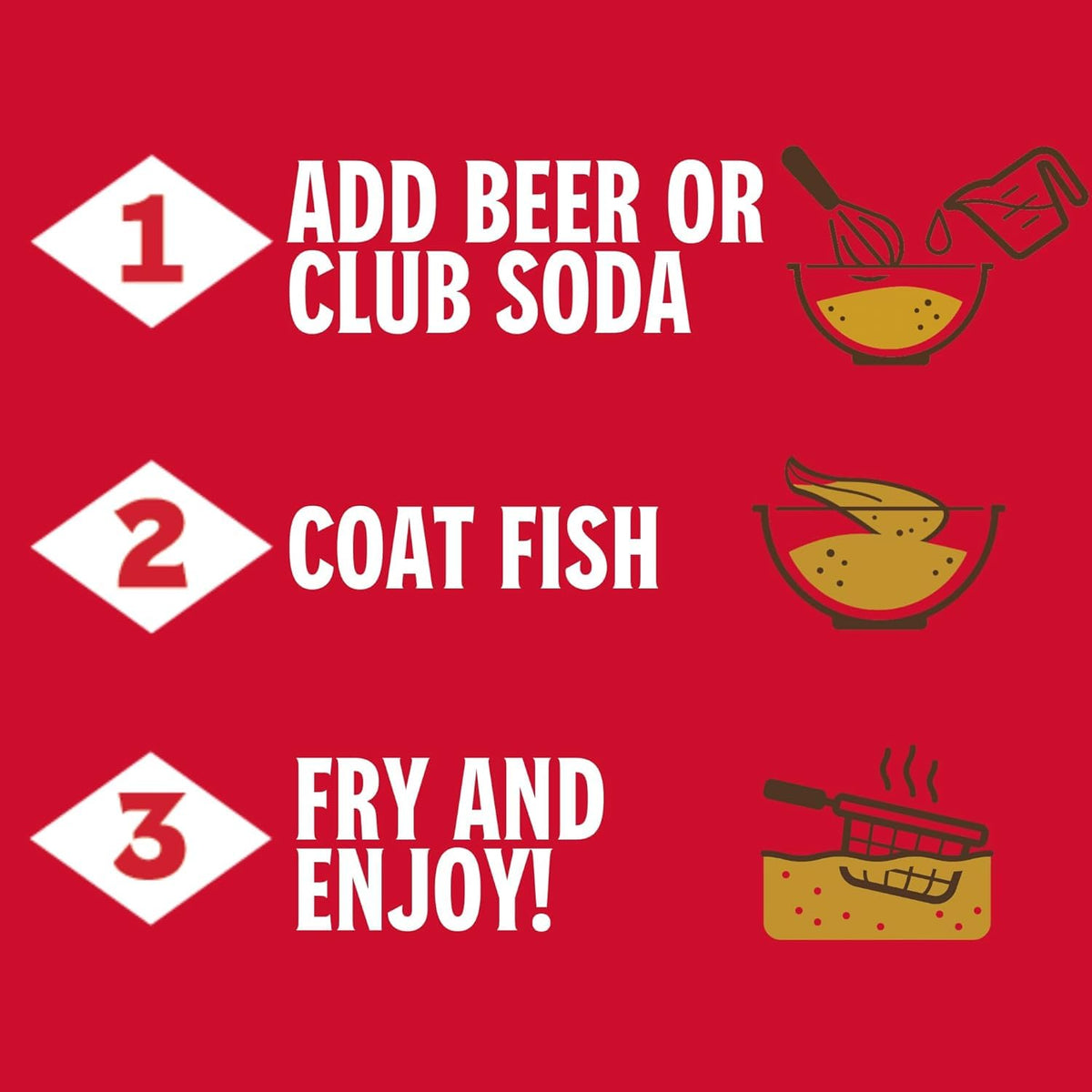 Louisiana Fish Fry Beer Batter Mix coats oysters for a light, golden crust