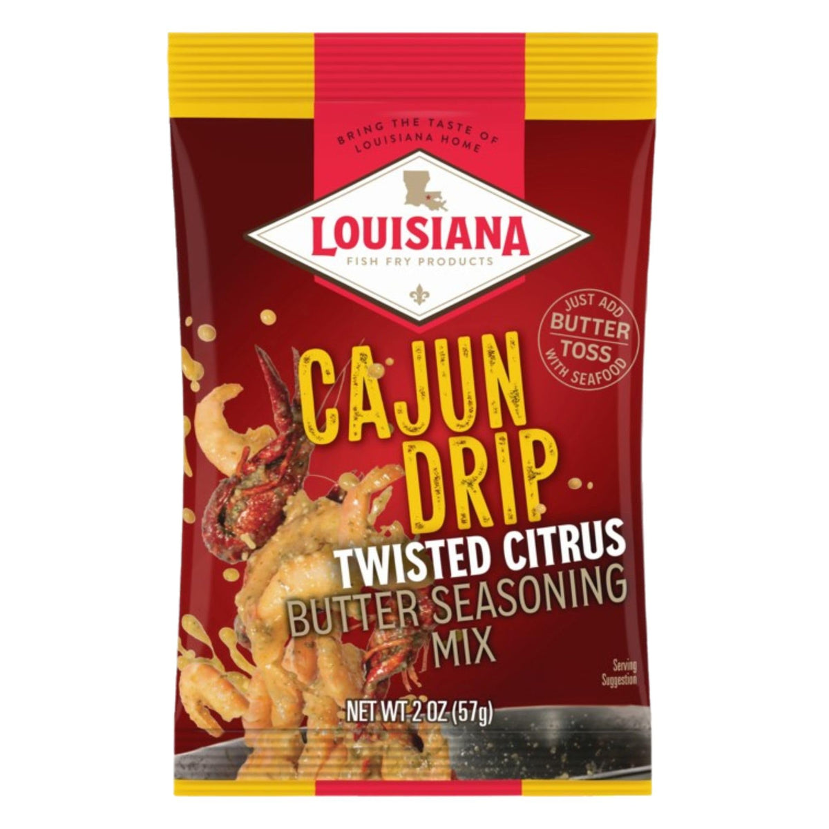 Louisiana Fish Fry Cajun Drip shrimp boil shot adds instant flavor