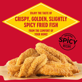Louisiana Fish Fry Cajun Fry fish prep demonstrates ready-to-use batter for bold seafood flavor.