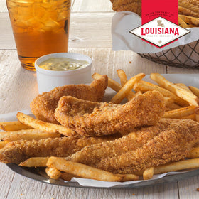 Louisiana Fish Fry Cajun Fry kitchen scene evokes home cooking and family meals.