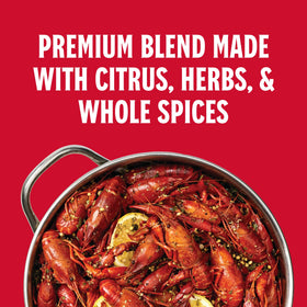 Louisiana Fish Fry Cajun Reserve seasoning bottle adds easy, authentic Cajun taste to seafood boils.
