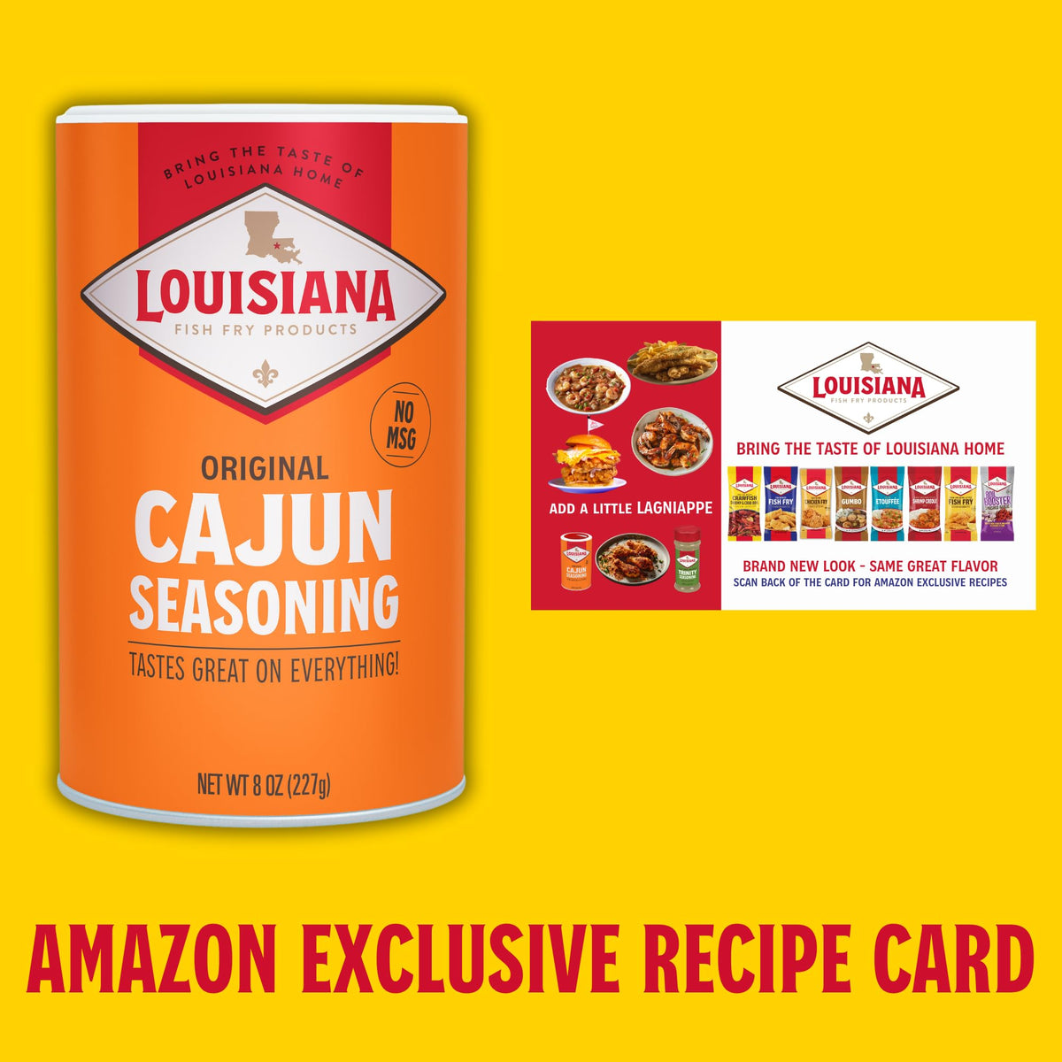 Table-ready Cajun seasoning canister for quick flavor at table.