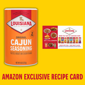 Table-ready Cajun seasoning canister for quick flavor at table.