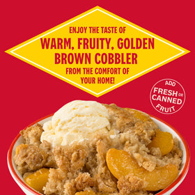 Louisiana Fish Fry Cobbler Mix served with vanilla ice cream