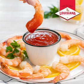 Louisiana Fish Fry Cocktail Sauce on oysters platter; adds tangy zest.