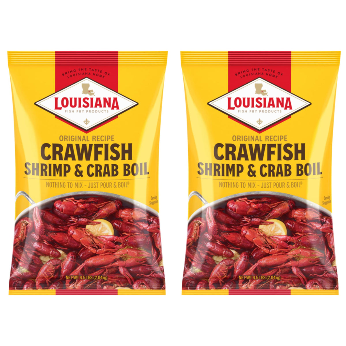 Louisiana Fish Fry Crawfish Boil Seasoning packaging ready for easy boils