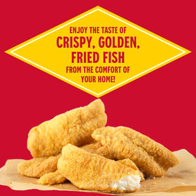 Louisiana Fish Fry crispy-coating example highlights a durable, crunch-rich texture for fried seafood.