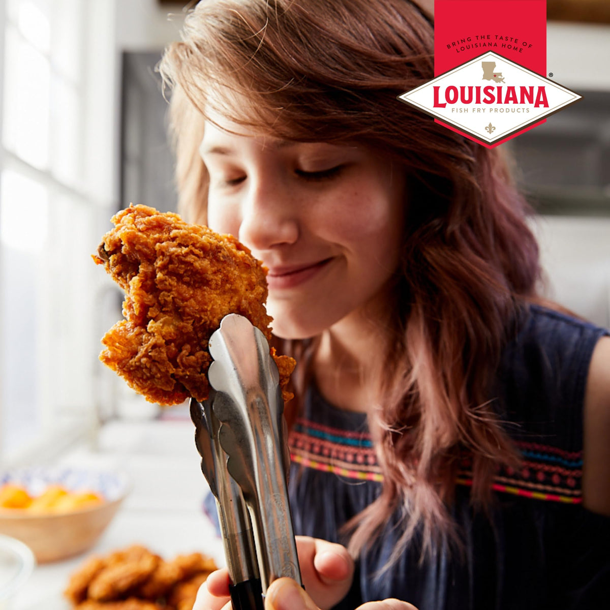 Louisiana Fish Fry fried chicken with crisp texture and bold spices.