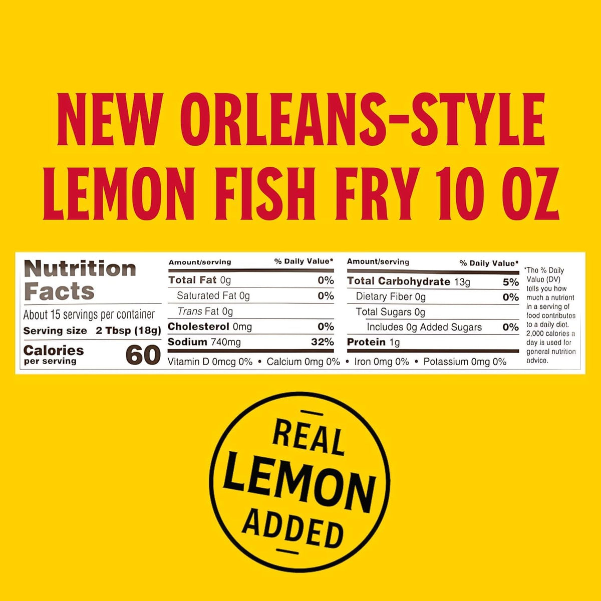 Closeup of lemon coating on Louisiana Fish Fry crust