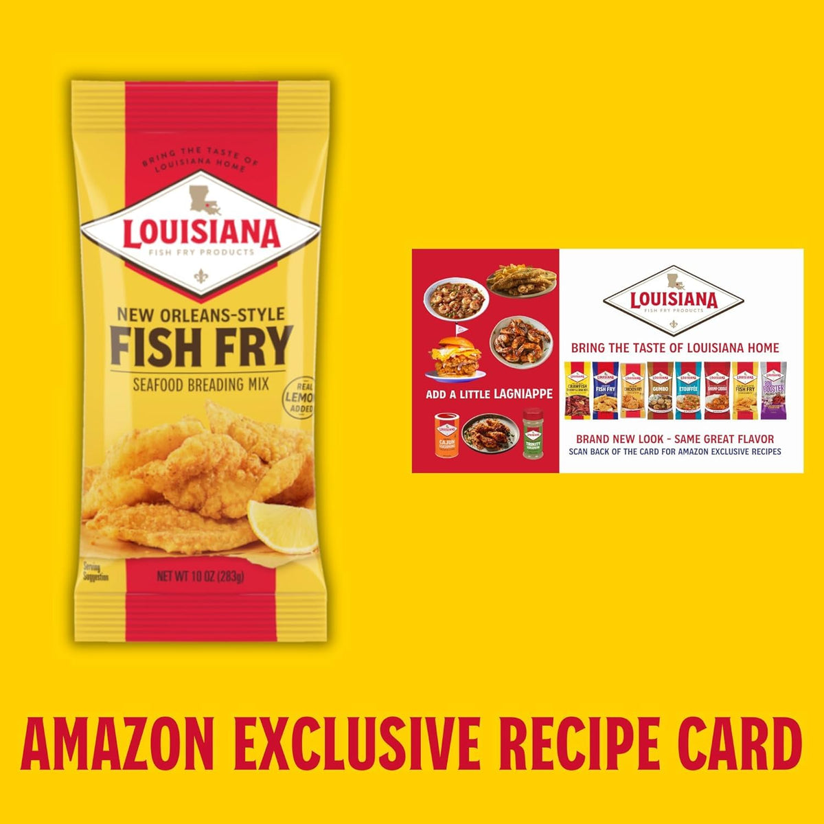 Display of Louisiana Fish Fry New Orleans Lemon Fry 3-pack