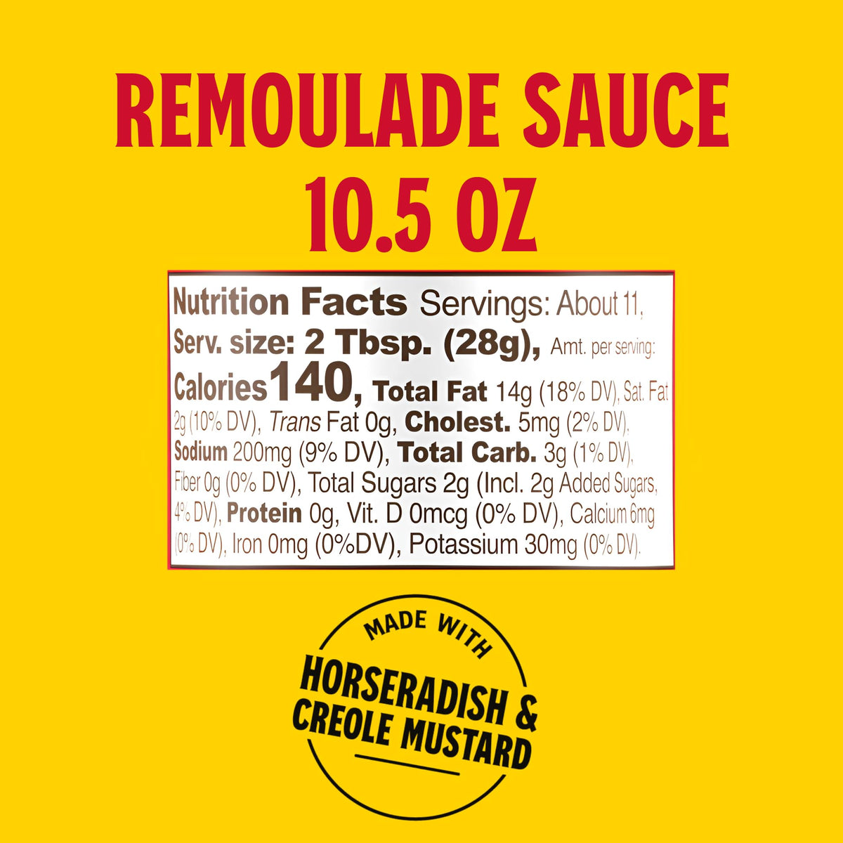 Louisiana Fish Fry Remoulade Sauce bottle side angle with label.
