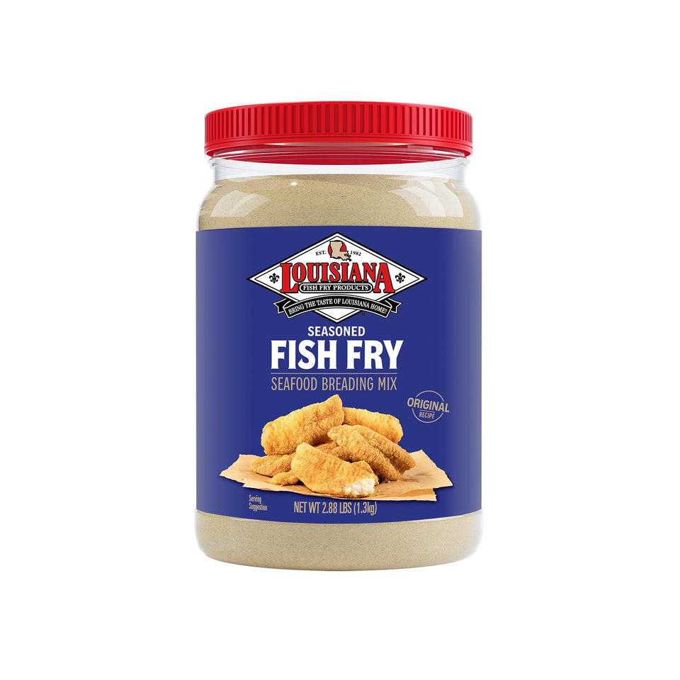 Louisiana Fish Fry Seasoned Fish Fry Mix coating for crispy fish and versatile meals