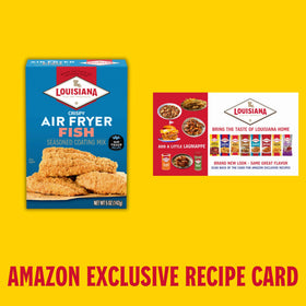 Louisiana Fish Fry packaging on shelf, versatile for oven or air fryer.