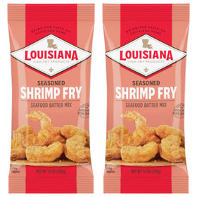 Louisiana Fish Fry Shrimp Fry Batter coats shrimp for a crispy finish