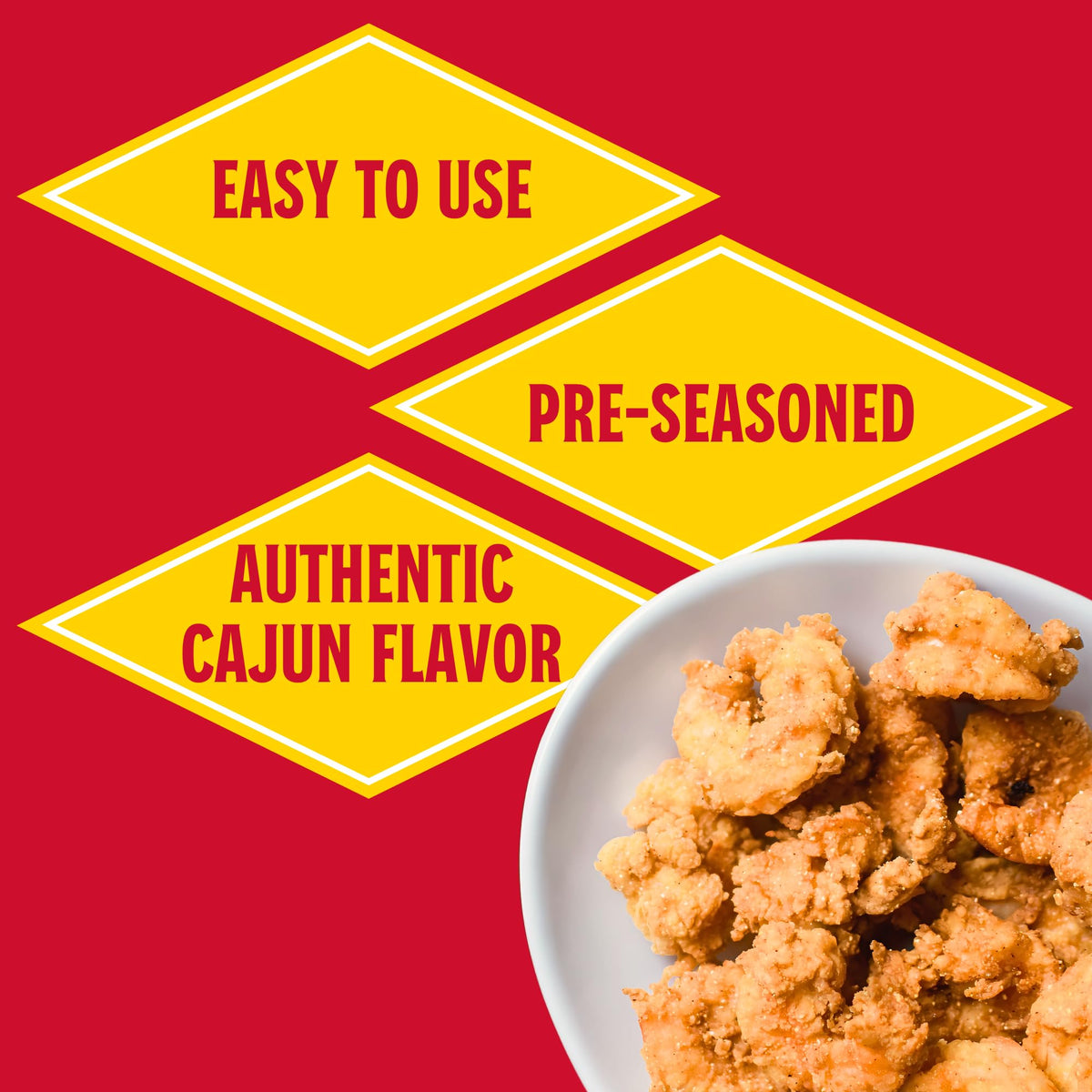 Louisiana Fish Fry Two-Pack provides batter for up to four pounds shrimp