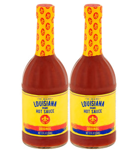 Louisiana Original Hot Sauce 12 oz bottle enhances everyday meals with balanced heat.