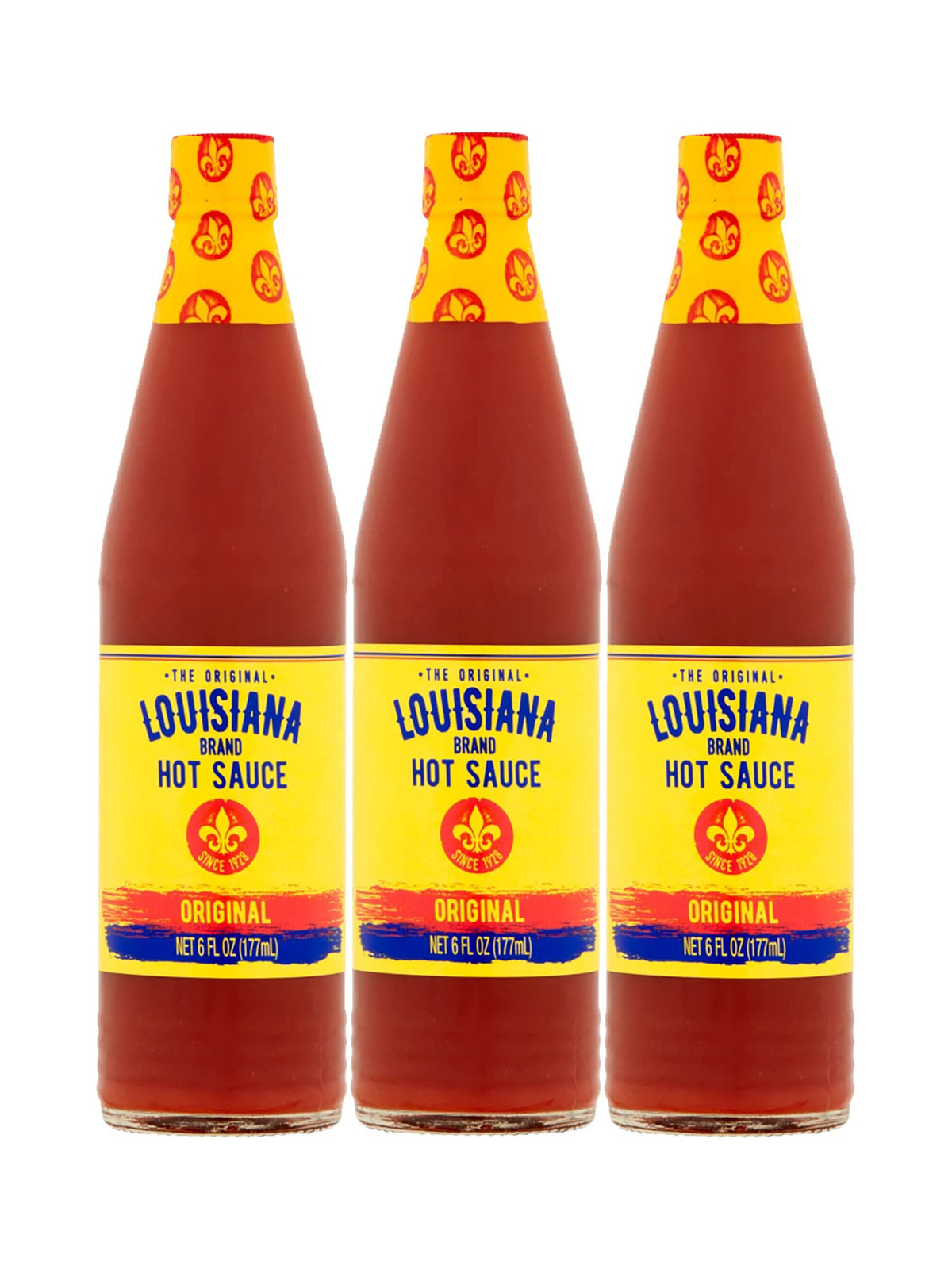 Louisiana Original Hot Sauce front bottle view adds bold tang to breakfast eggs