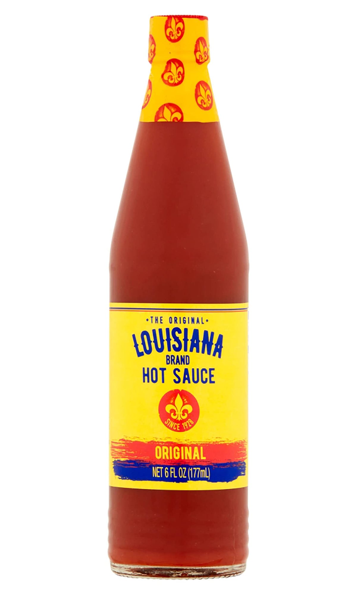 Louisiana Original Hot Sauce side bottle view highlights classic pepper heat