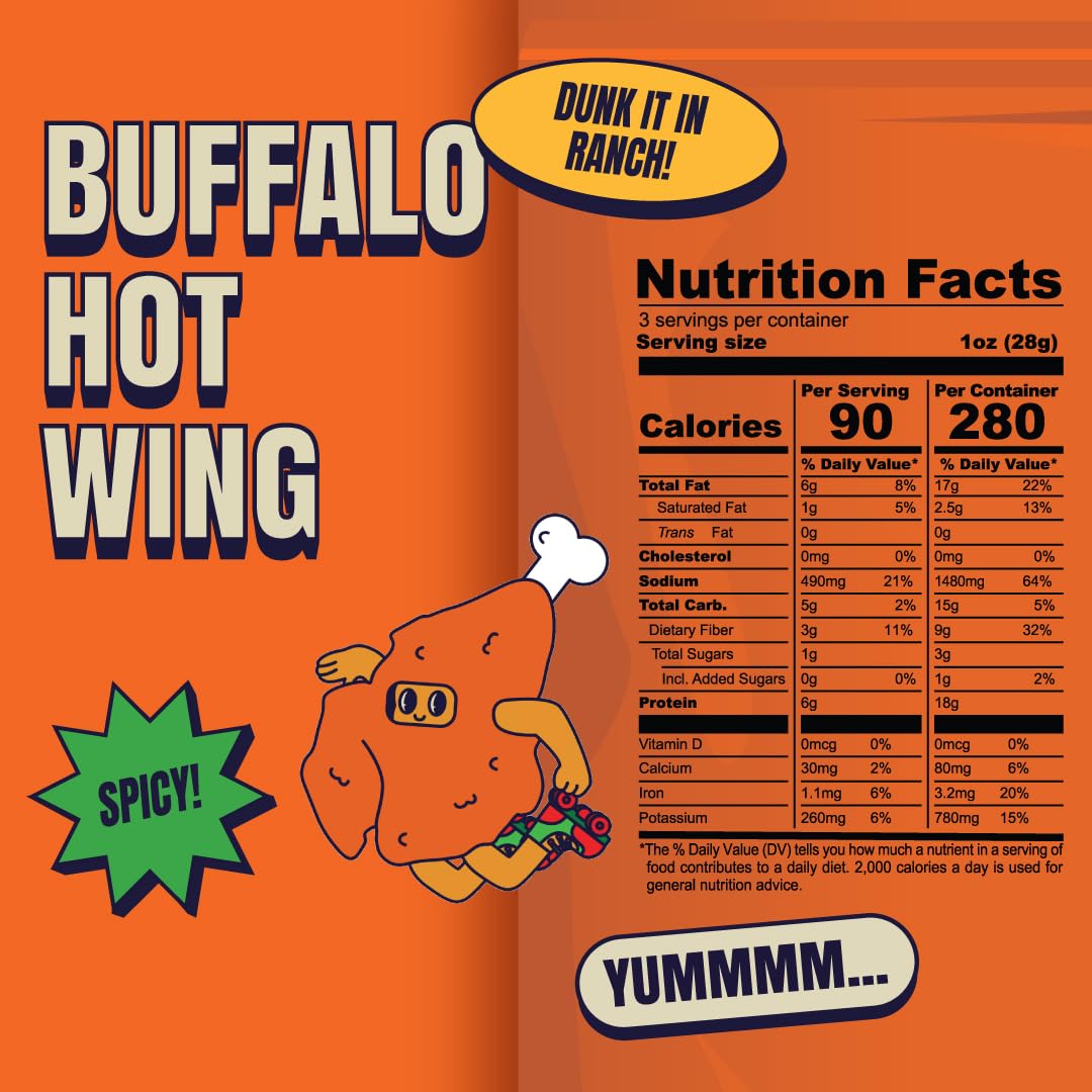 Louisville Jerky Co. Buffalo Hot Wing bag, spicy protein snack for workouts