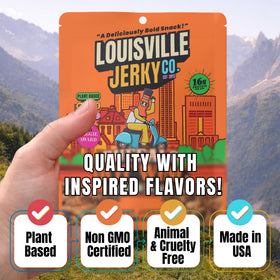 Louisville Vegan Jerky Buffalo Hot Wing plated serving idea for meals or parties
