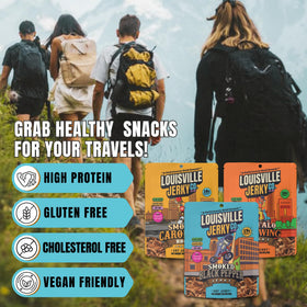Louisville Vegan Jerky gluten-free-label shows a safe, plant-based snack