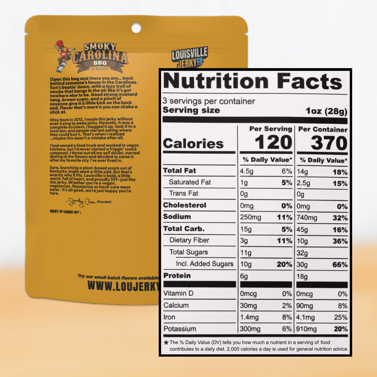 Louisville Vegan Jerky serving-ideas-on-wood-board ideal for hikes or picnics