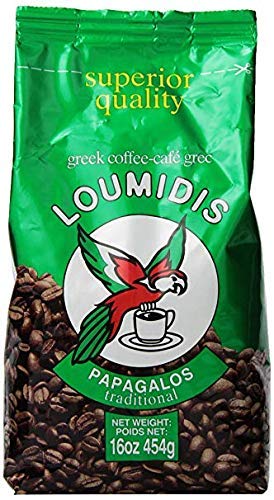 Loumidis Papagalos traditional coffee pack front view for authentic Greek ritual