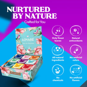 LOVARE eye-catching gift box makes a ready-to-gift tea set.