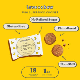 Love + Chew mini vegan cookies banana bread flavor evokes home-baked nostalgia