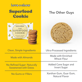 Love + Chew mini vegan cookies gluten-free vegan label highlights clean ingredients