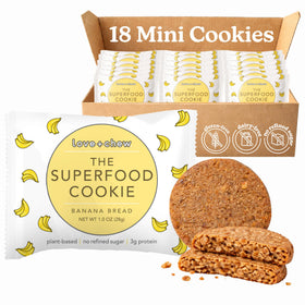 Love + Chew mini vegan cookies package front showing gluten-free branding for mindful snacking
