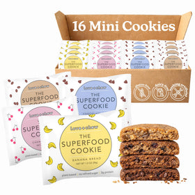 Love + Chew mini vegan cookies variety-pack front view, gluten-free snack option