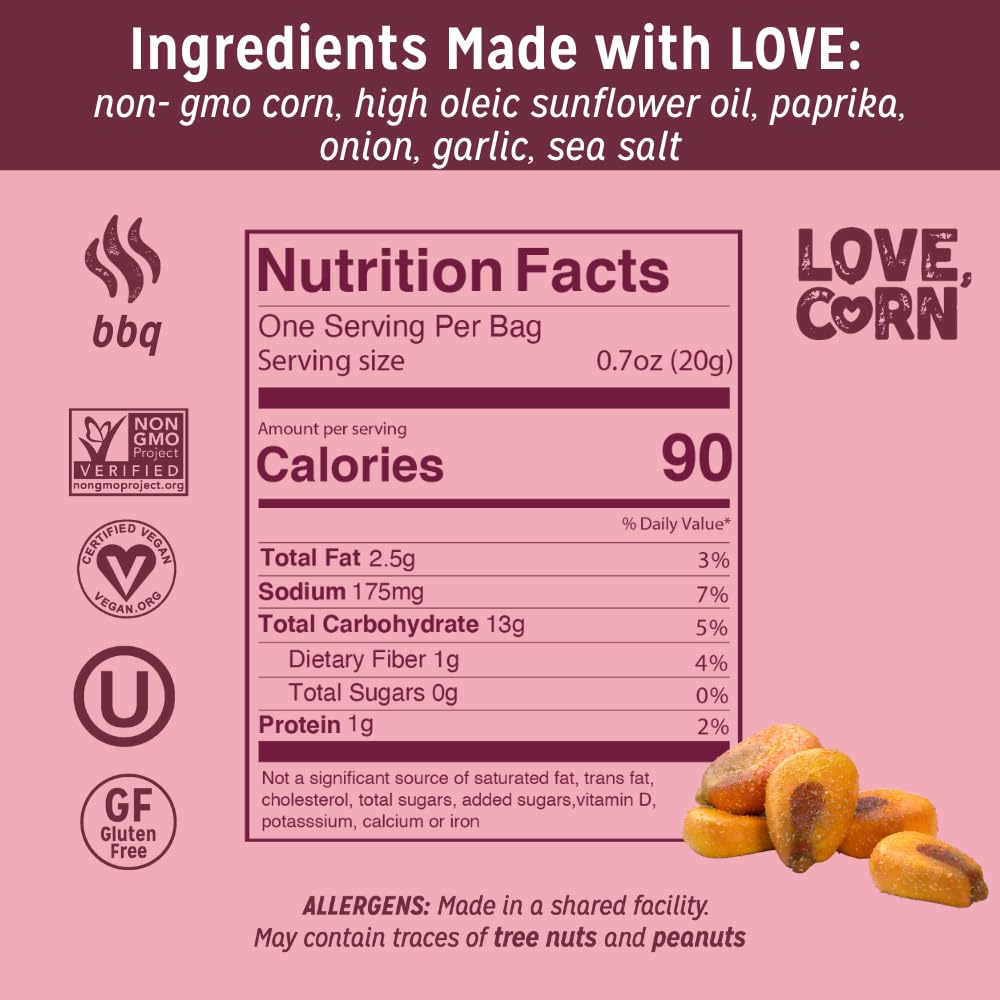 Love Corn BBQ on-the-go snack, easy to grab during commutes.